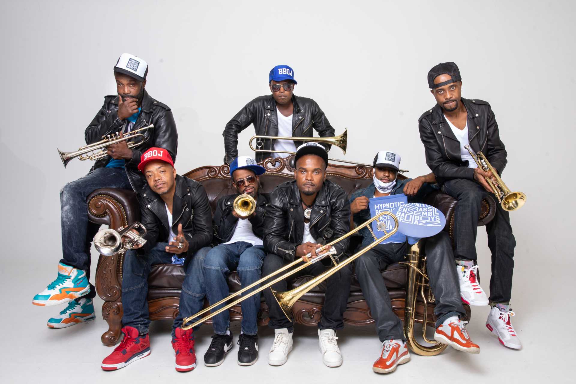 Band portrait on couch